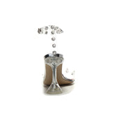 Diamante PVC High Heel Naked Sandals - 9cm